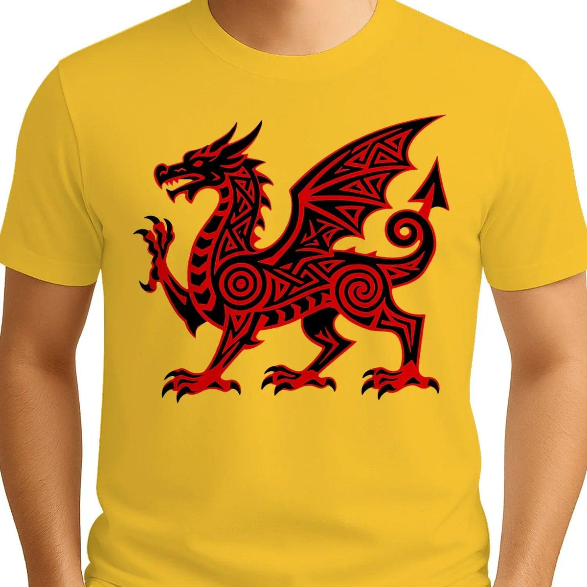 Welsh Dragon T-Shirt - Red Heritage, Unisex Streetwear - Celtic Wolfwear