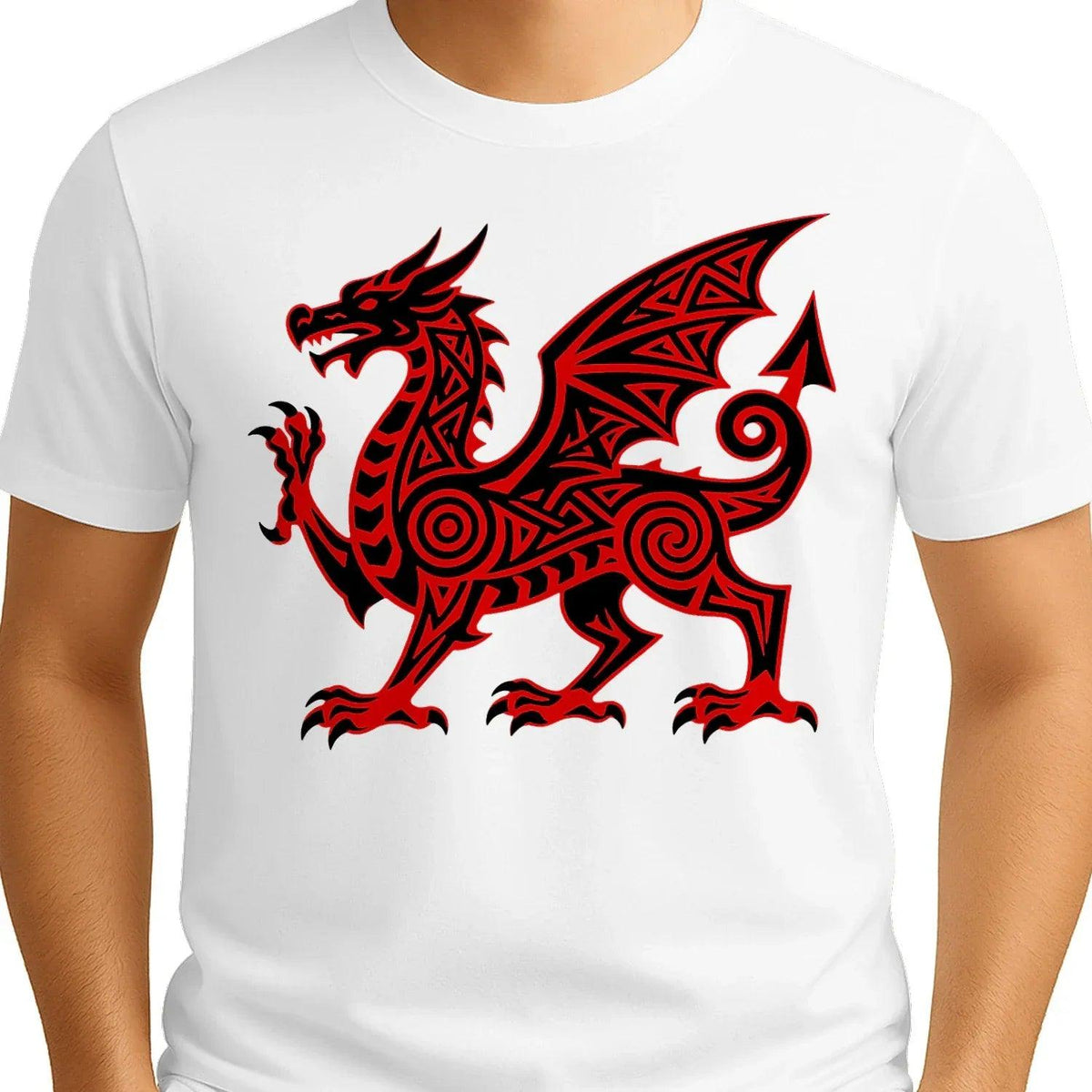 Welsh Dragon T-Shirt - Red Heritage, Unisex Streetwear - Celtic Wolfwear