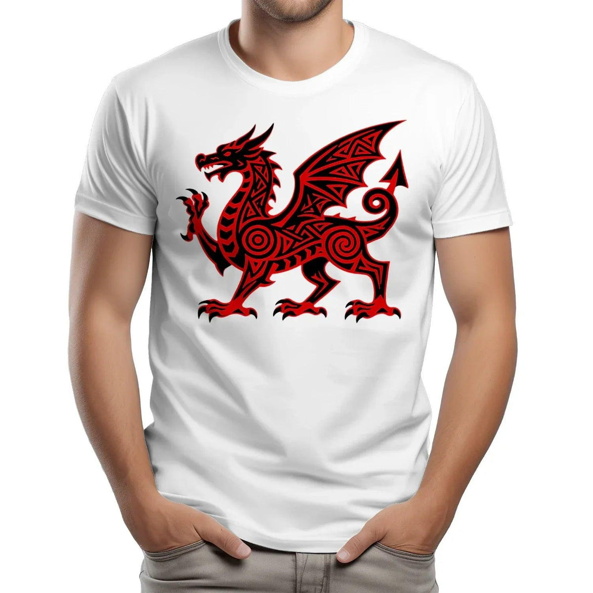 Welsh Dragon T-Shirt - Red Heritage, Unisex Streetwear - Celtic Wolfwear
