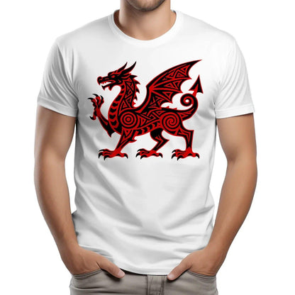 Welsh Dragon T-Shirt - Red Heritage, Unisex Streetwear - Celtic Wolfwear
