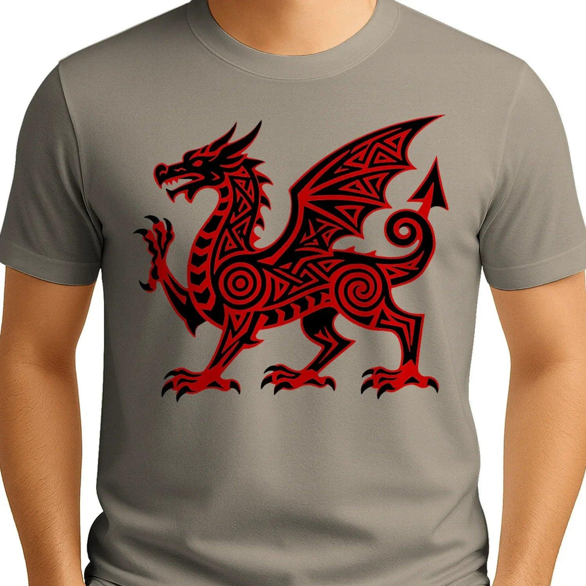 Welsh Dragon T-Shirt - Red Heritage, Unisex Streetwear - Celtic Wolfwear