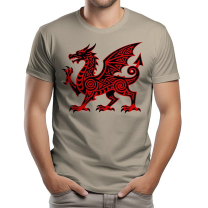 Welsh Dragon T-Shirt - Red Heritage, Unisex Streetwear - Celtic Wolfwear