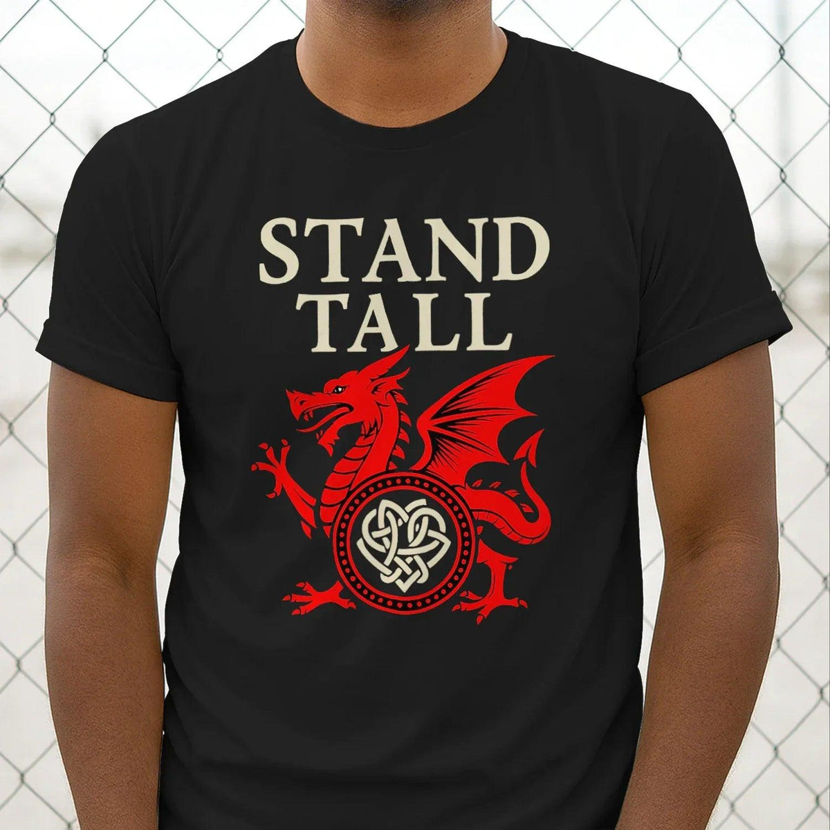 Welsh Dragon T-Shirt - Stand Tall Heritage Edition 01 - Celtic Wolfwear
