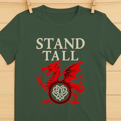 Welsh Dragon T-Shirt - Stand Tall Heritage Edition 01 - Celtic Wolfwear