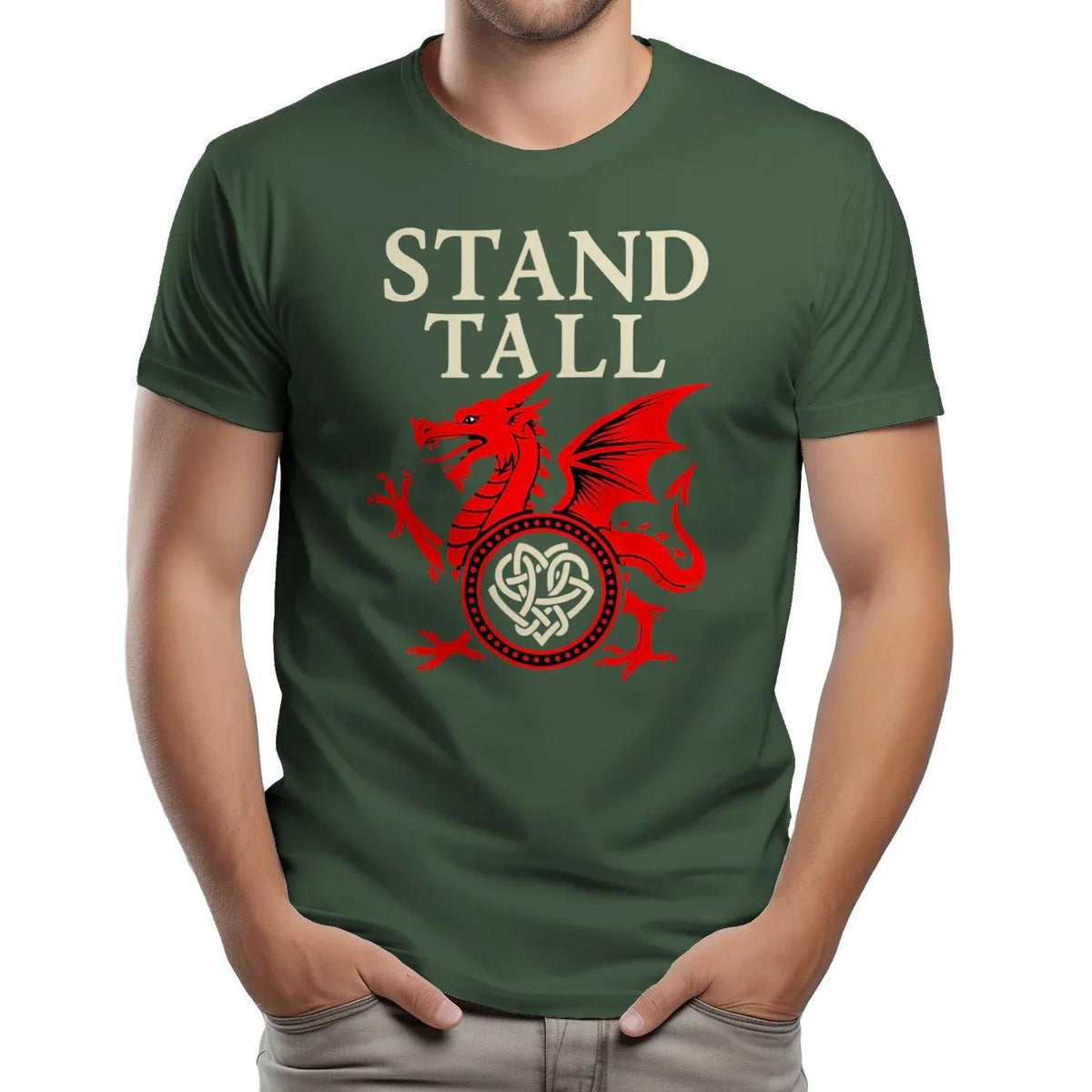 Welsh Dragon T-Shirt - Stand Tall Heritage Edition 01 - Celtic Wolfwear