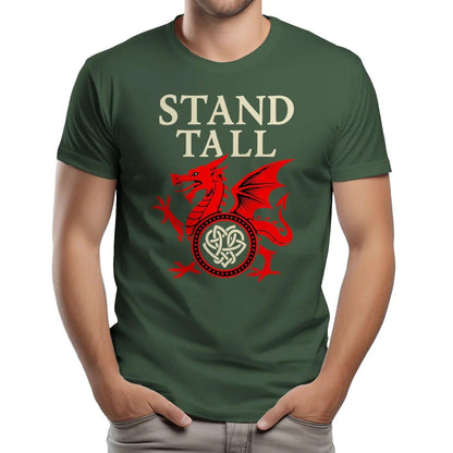 Welsh Dragon T-Shirt - Stand Tall Heritage Edition 01 - Celtic Wolfwear