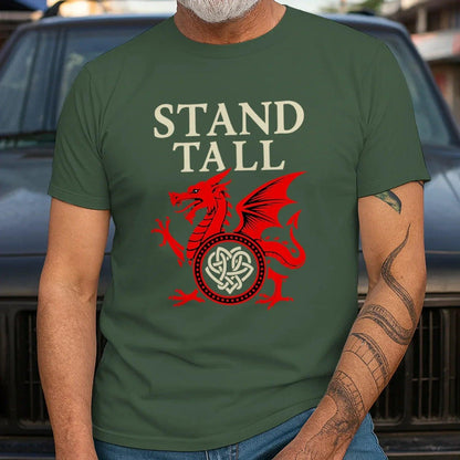 Welsh Dragon T-Shirt - Stand Tall Heritage Edition 01 - Celtic Wolfwear