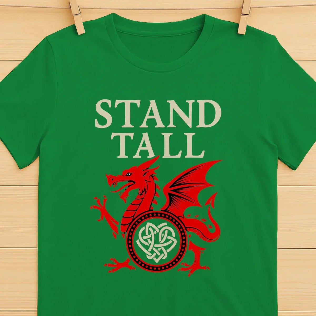 Welsh Dragon T-Shirt - Stand Tall Heritage Edition 01 - Celtic Wolfwear