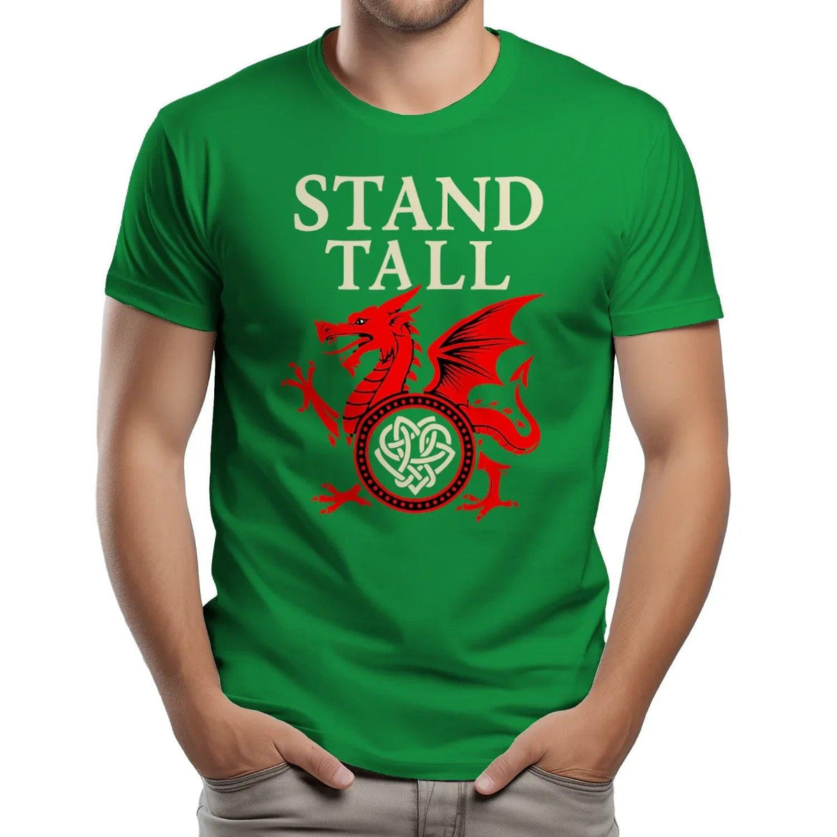 Welsh Dragon T-Shirt - Stand Tall Heritage Edition 01 - Celtic Wolfwear