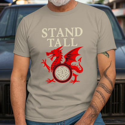 Welsh Dragon T-Shirt - Stand Tall Heritage Edition 01 - Celtic Wolfwear