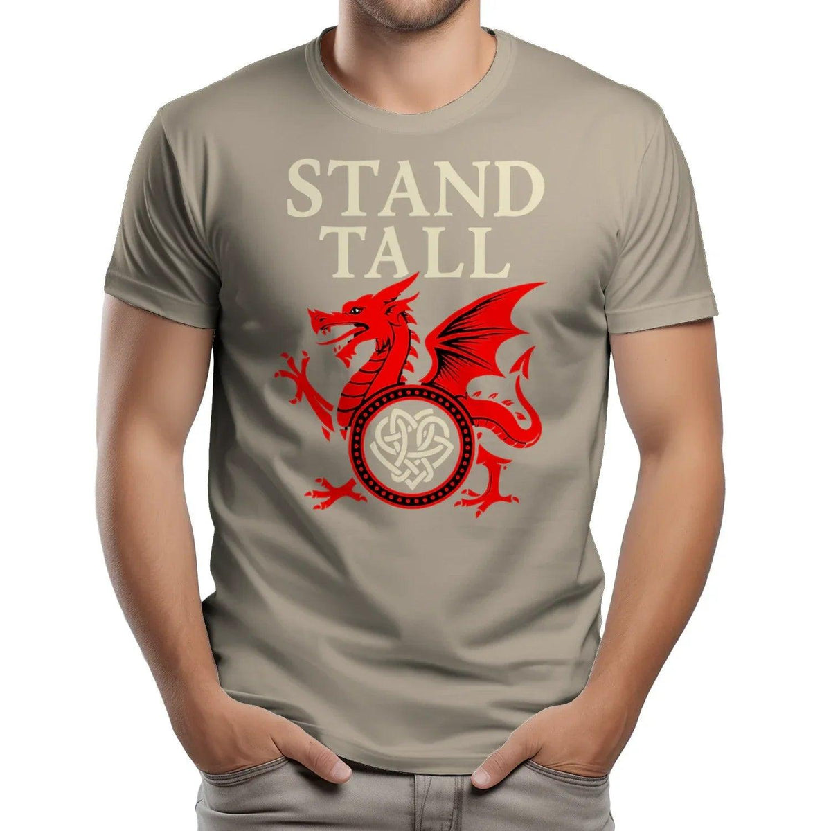 Welsh Dragon T-Shirt - Stand Tall Heritage Edition 02 - Celtic Wolfwear
