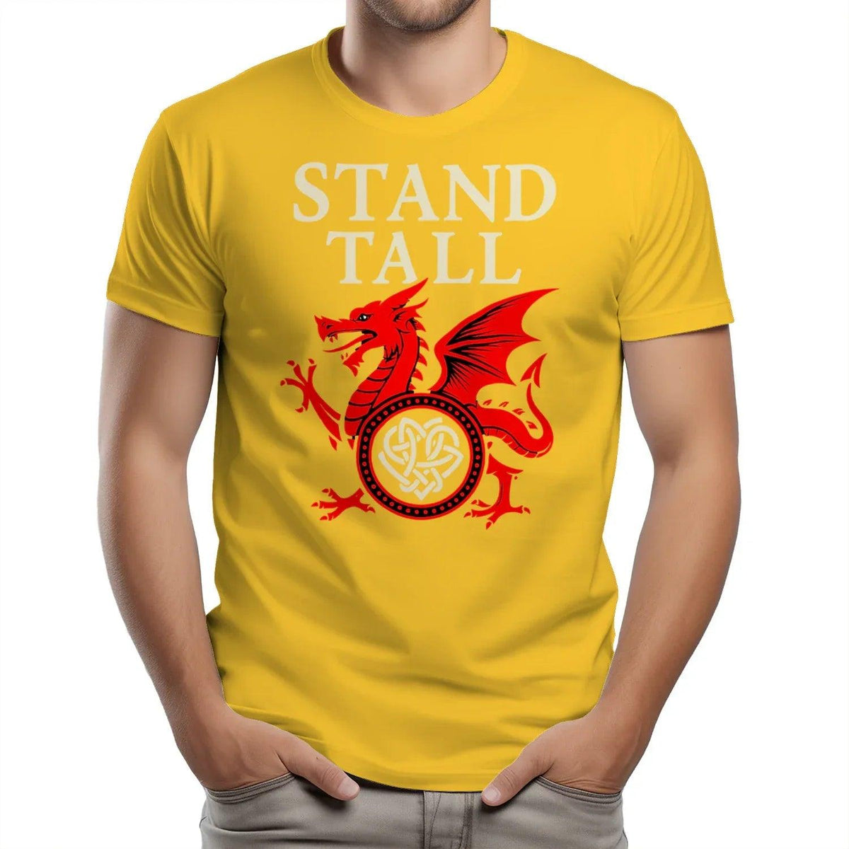 Welsh Dragon T-Shirt - Stand Tall Heritage Edition 02 - Celtic Wolfwear