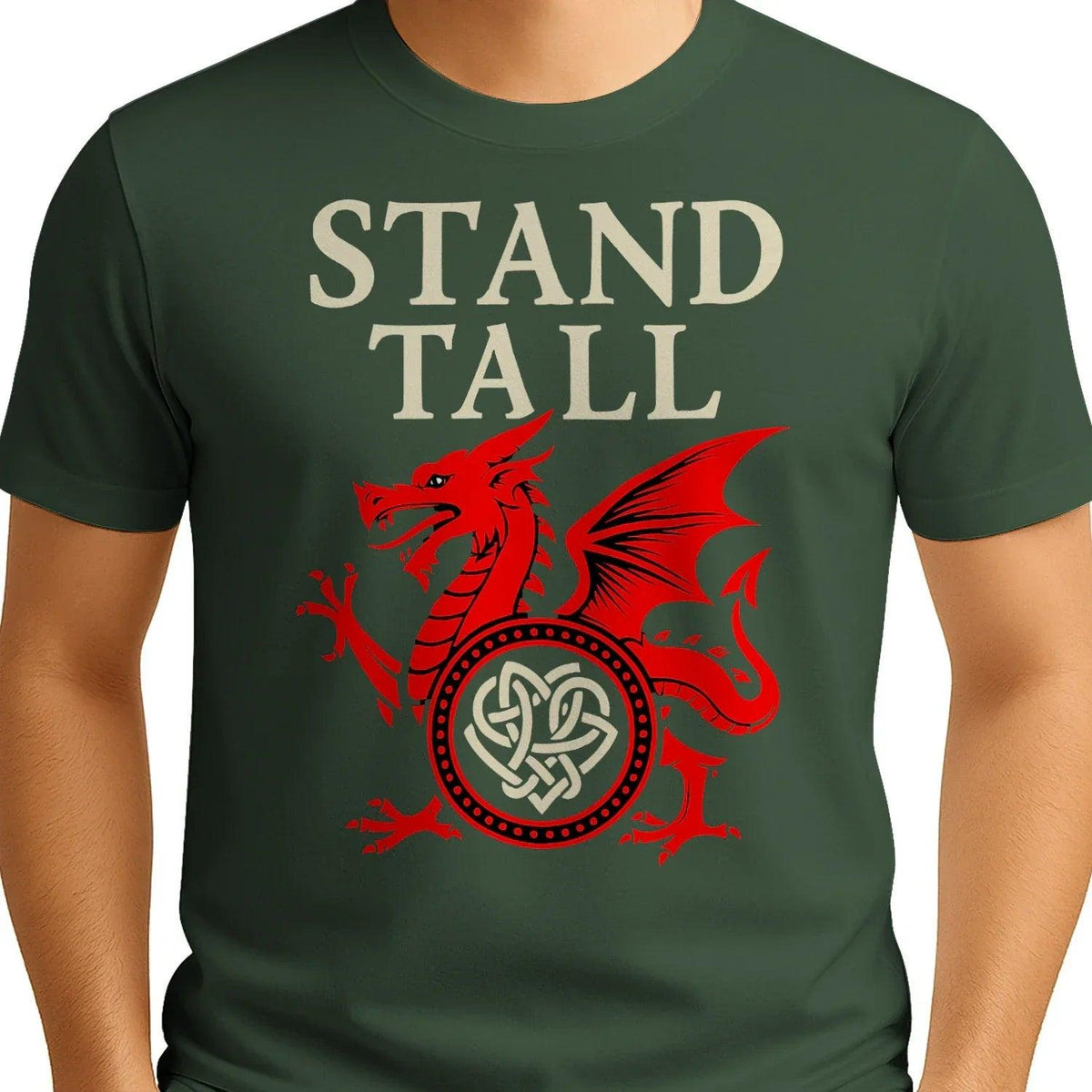 Welsh Dragon T-Shirt - Stand Tall Heritage Edition 02 - Celtic Wolfwear