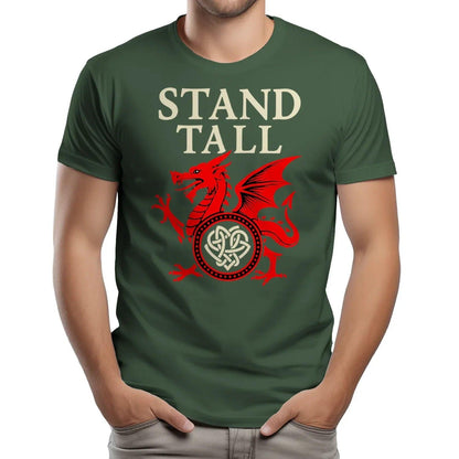 Welsh Dragon T-Shirt - Stand Tall Heritage Edition 02 - Celtic Wolfwear