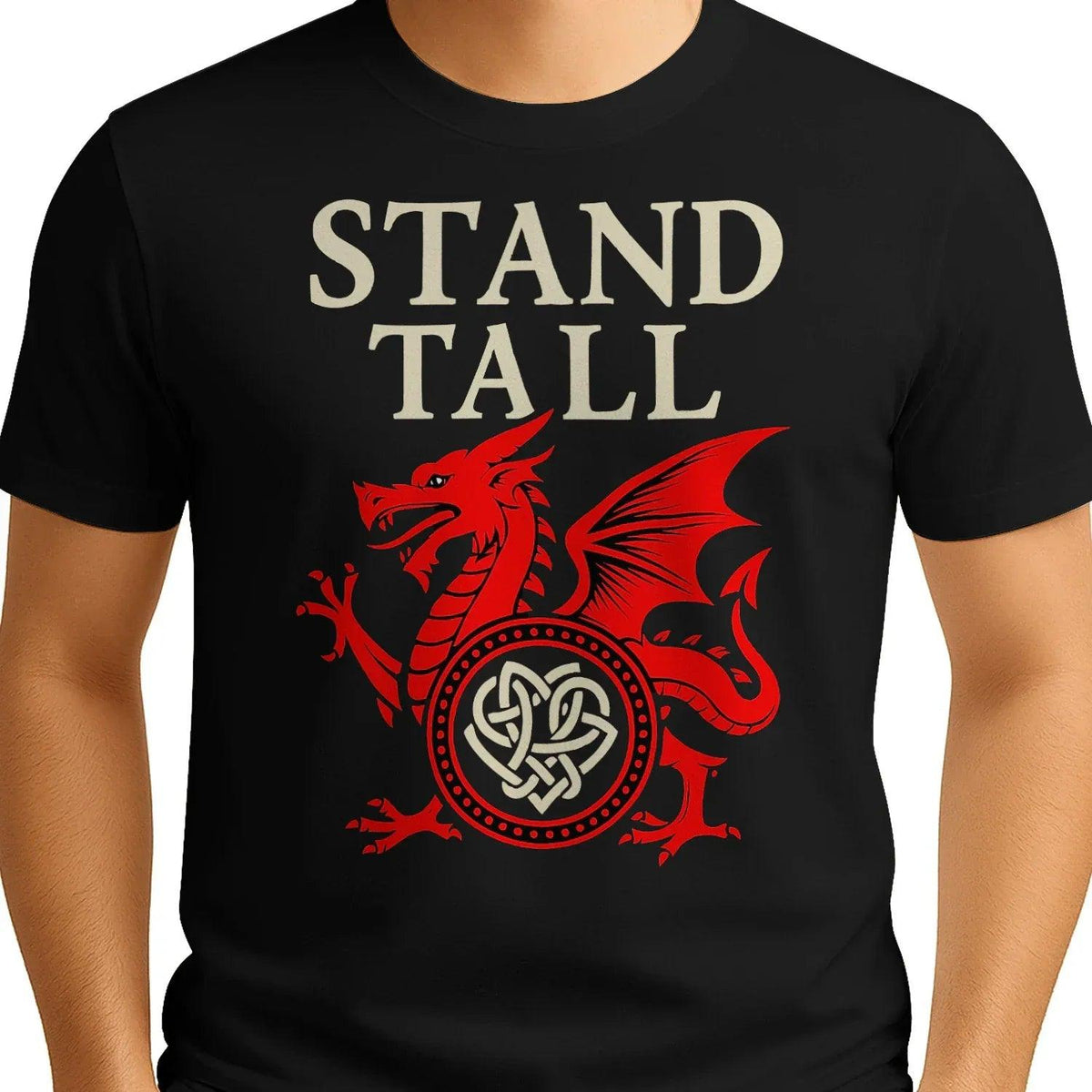 Welsh Dragon T-Shirt - Stand Tall Heritage Edition 02 - Celtic Wolfwear