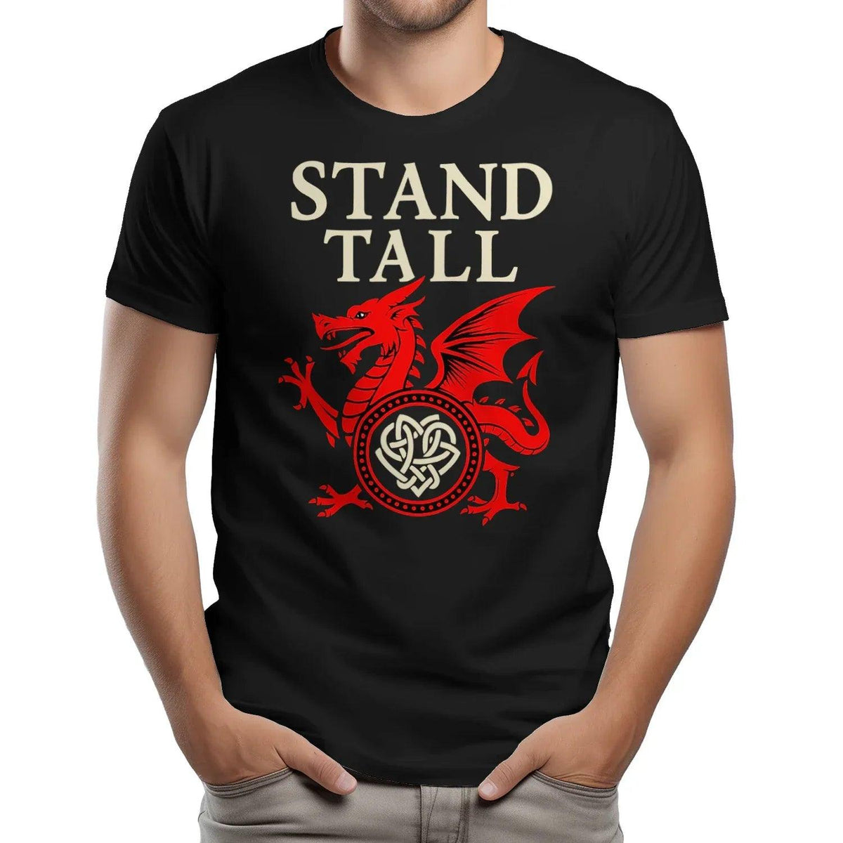Welsh Dragon T-Shirt - Stand Tall Heritage Edition 02 - Celtic Wolfwear