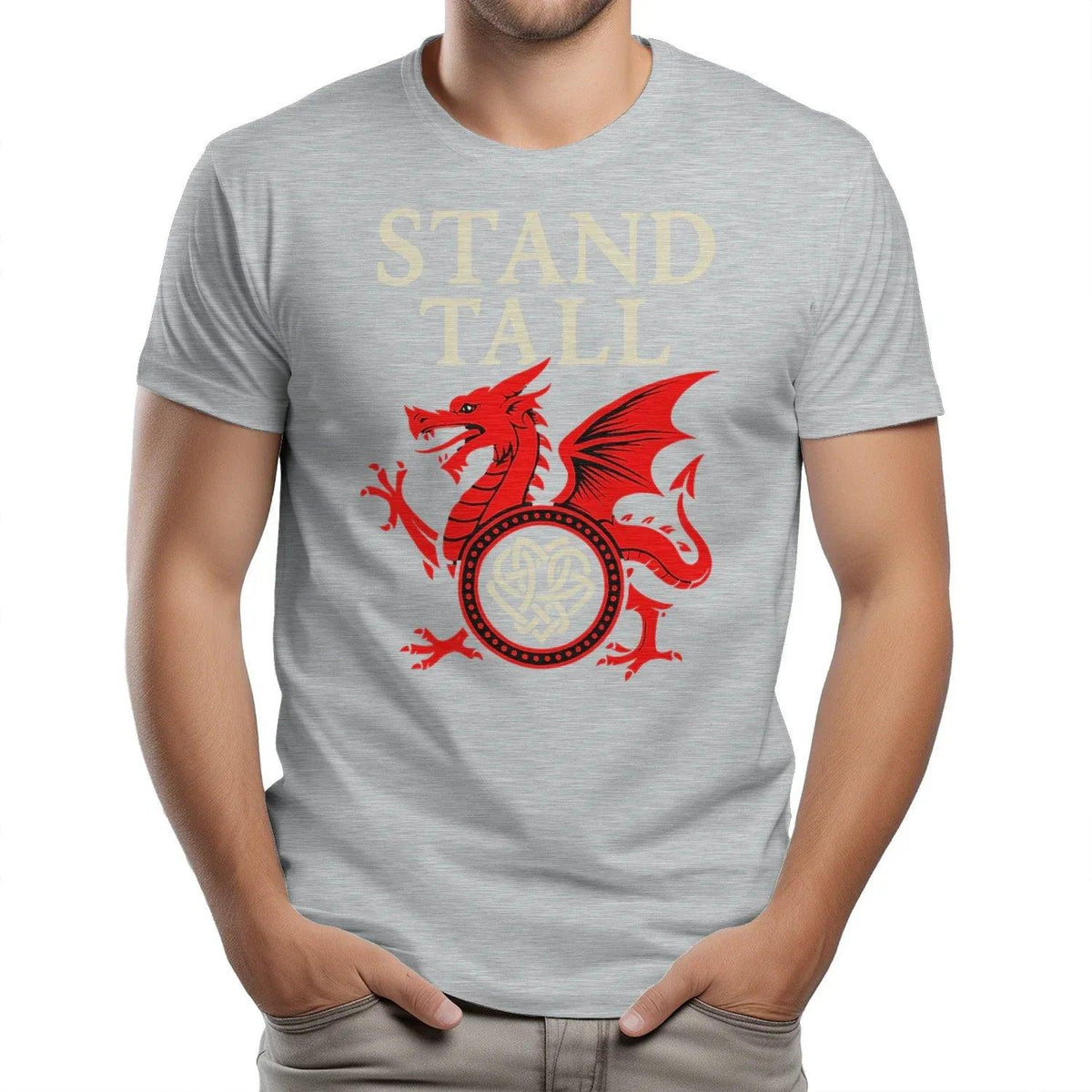 Welsh Dragon T-Shirt - Stand Tall Heritage Edition 02 - Celtic Wolfwear