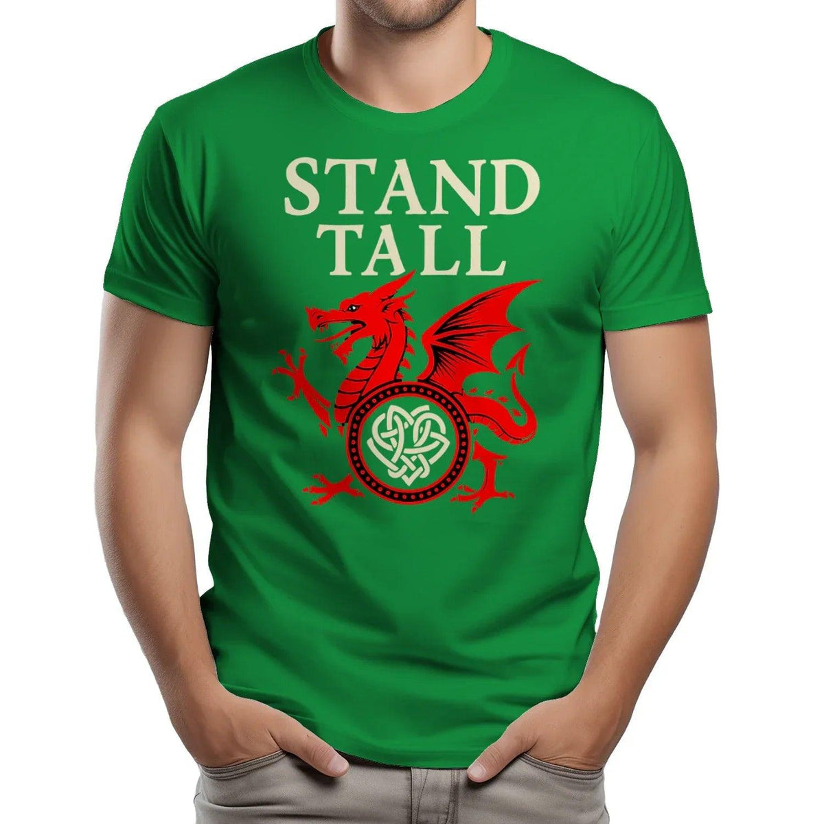 Welsh Dragon T-Shirt - Stand Tall Heritage Edition 02 - Celtic Wolfwear