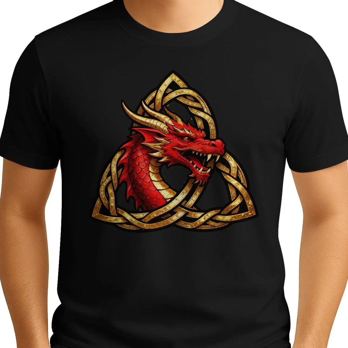 Welsh Dragon T-Shirt - Triquetra, Unisex Matchday Wear - Celtic Wolfwear