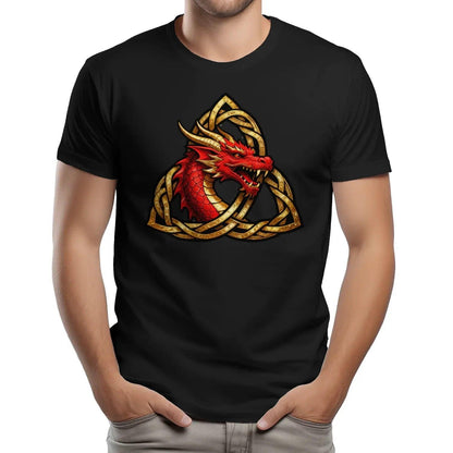 Welsh Dragon T-Shirt - Triquetra, Unisex Matchday Wear - Celtic Wolfwear