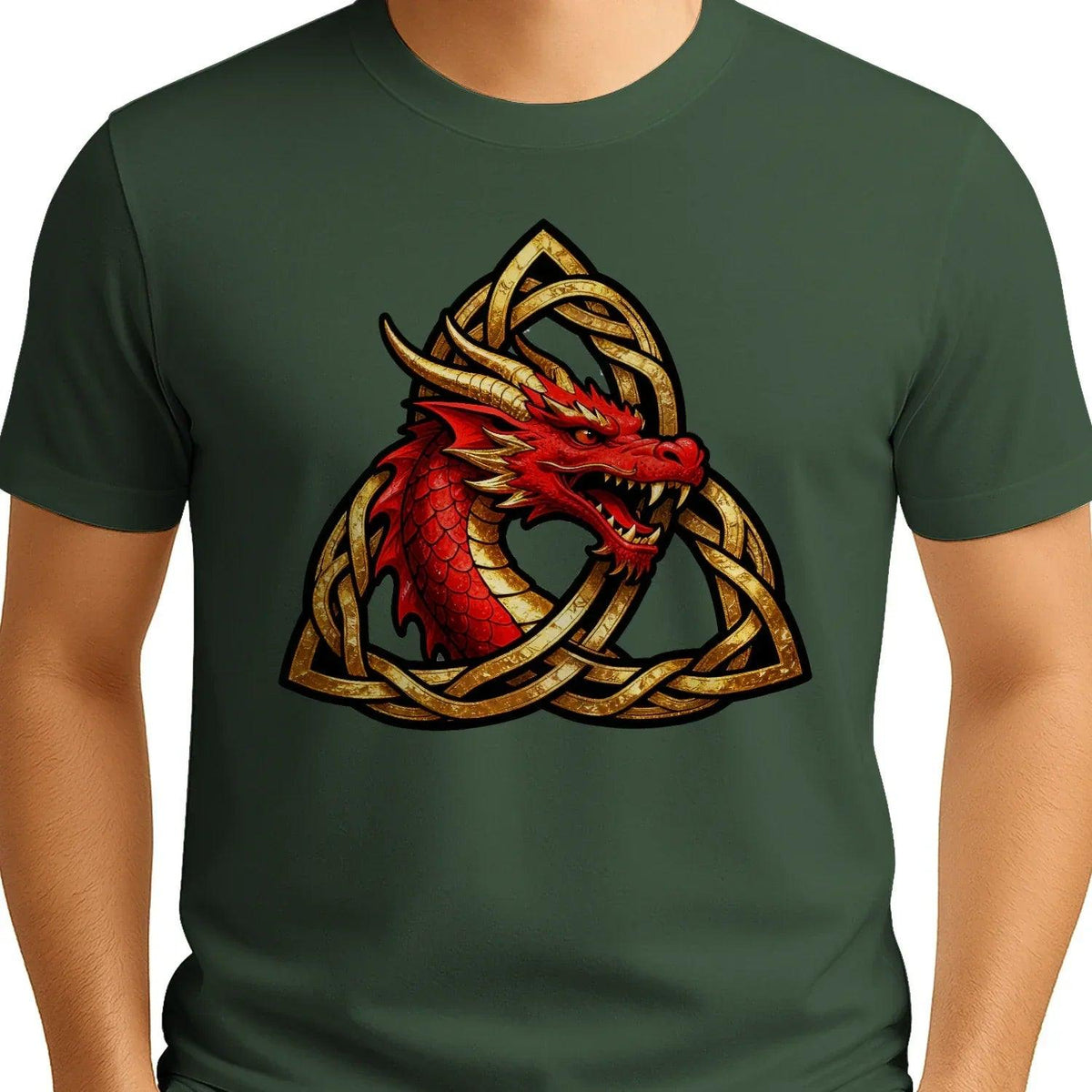 Welsh Dragon T-Shirt - Triquetra, Unisex Matchday Wear - Celtic Wolfwear