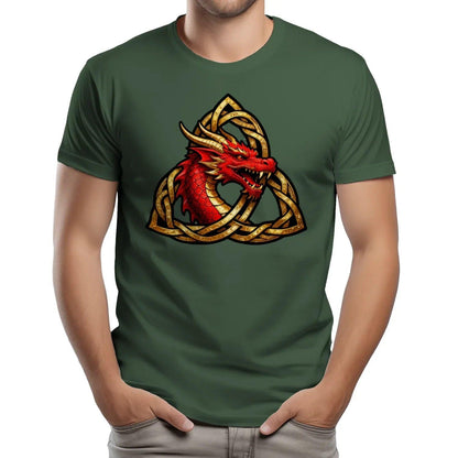 Welsh Dragon T-Shirt - Triquetra, Unisex Matchday Wear - Celtic Wolfwear