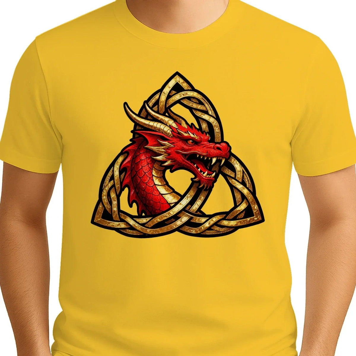 Welsh Dragon T-Shirt - Triquetra, Unisex Matchday Wear - Celtic Wolfwear