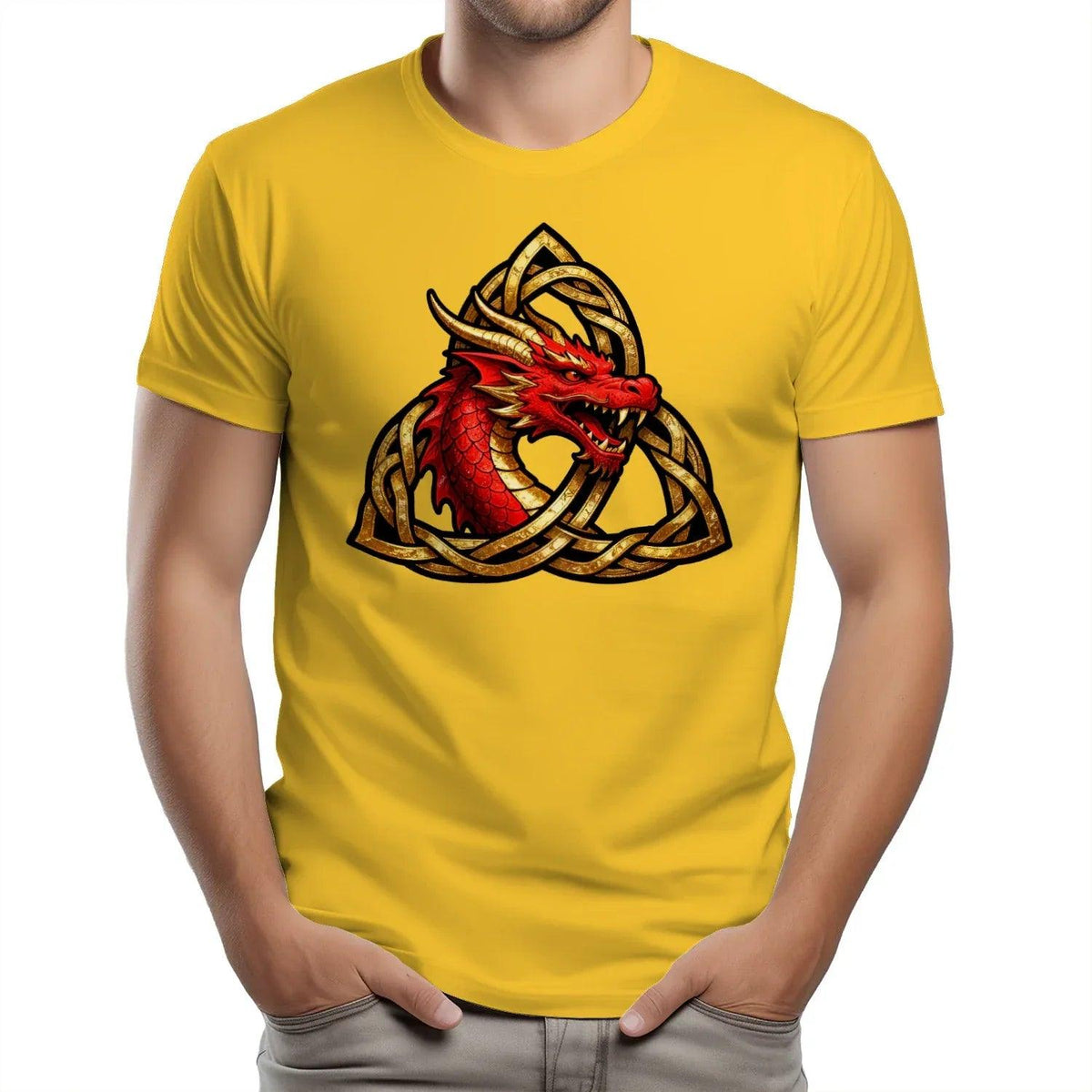 Welsh Dragon T-Shirt - Triquetra, Unisex Matchday Wear - Celtic Wolfwear