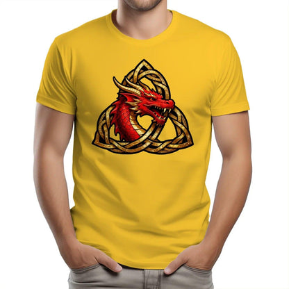 Welsh Dragon T-Shirt - Triquetra, Unisex Matchday Wear - Celtic Wolfwear