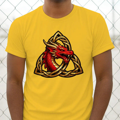 Welsh Dragon T-Shirt - Triquetra, Unisex Matchday Wear - Celtic Wolfwear