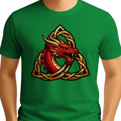 Welsh Dragon T-Shirt - Triquetra, Unisex Matchday Wear - Celtic Wolfwear