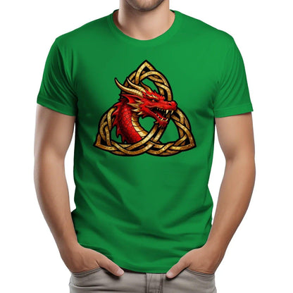 Welsh Dragon T-Shirt - Triquetra, Unisex Matchday Wear - Celtic Wolfwear
