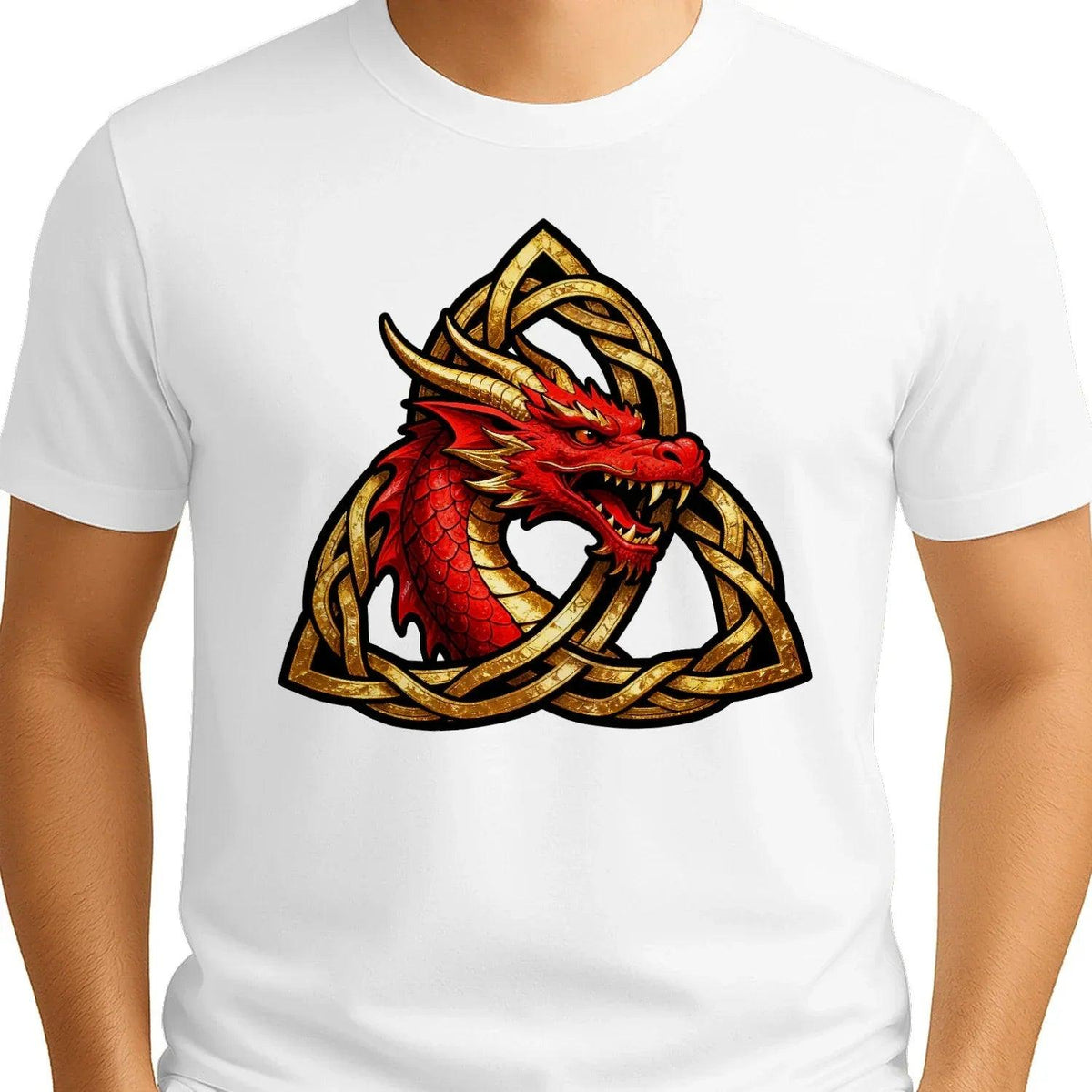 Welsh Dragon T-Shirt - Triquetra, Unisex Matchday Wear - Celtic Wolfwear