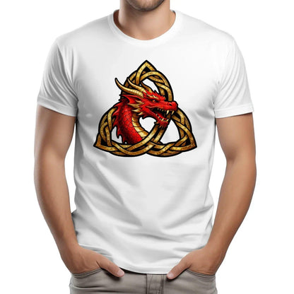 Welsh Dragon T-Shirt - Triquetra, Unisex Matchday Wear - Celtic Wolfwear