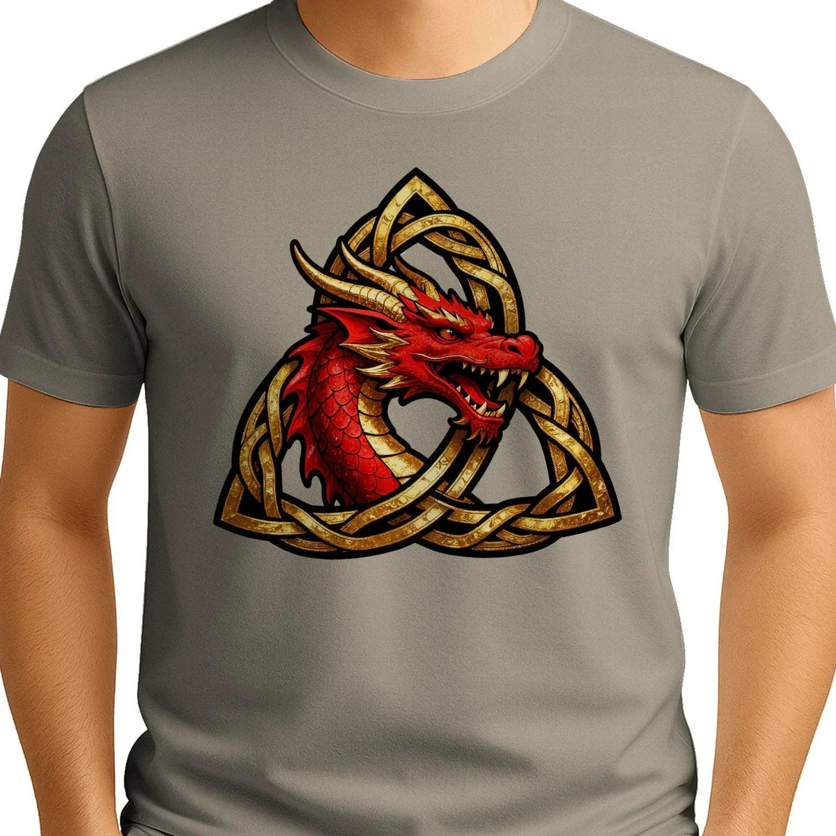Welsh Dragon T-Shirt - Triquetra, Unisex Matchday Wear - Celtic Wolfwear
