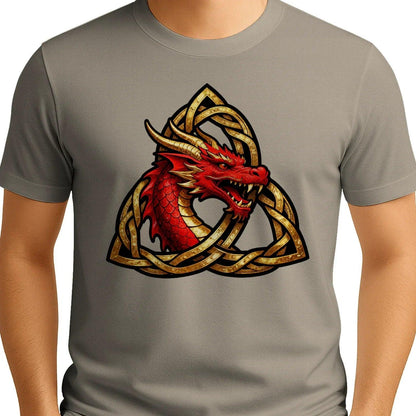 Welsh Dragon T-Shirt - Triquetra, Unisex Matchday Wear - Celtic Wolfwear