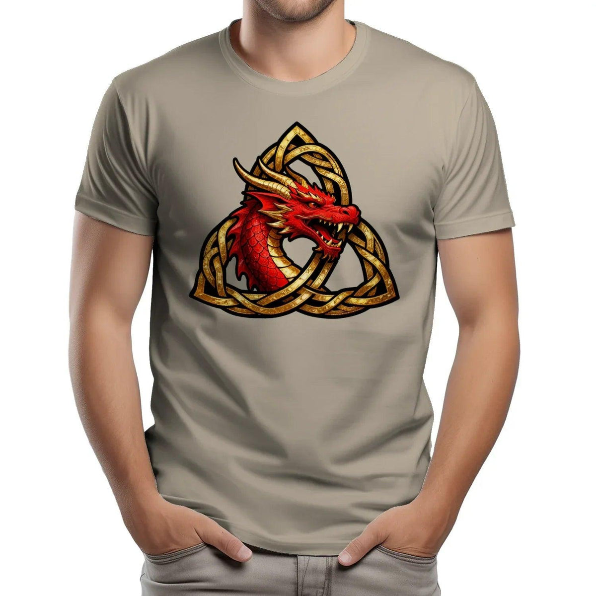 Welsh Dragon T-Shirt - Triquetra, Unisex Matchday Wear - Celtic Wolfwear