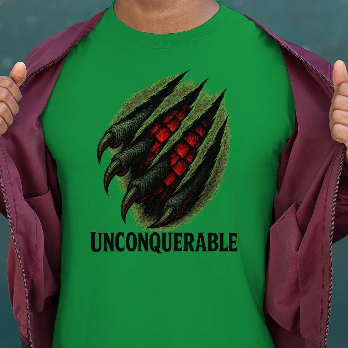 Welsh Dragon T-Shirt - Unconquerable Claw Rip, Unisex - Celtic Wolfwear