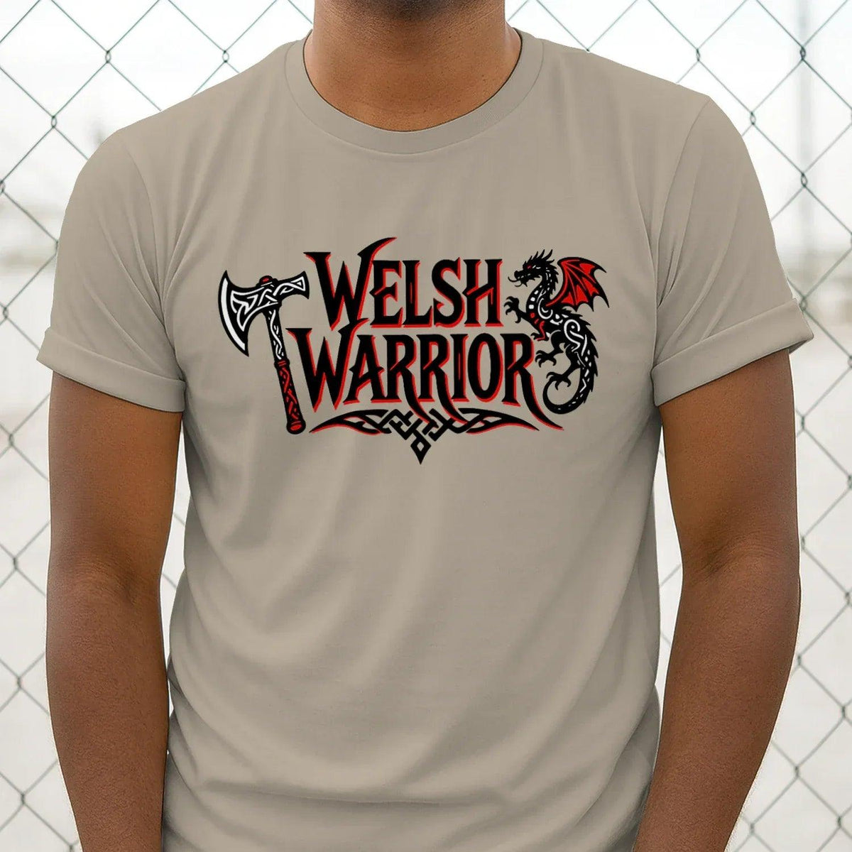 Welsh Dragon T-Shirt - Warrior Axe Pride Unisex Streetwear - Celtic Wolfwear