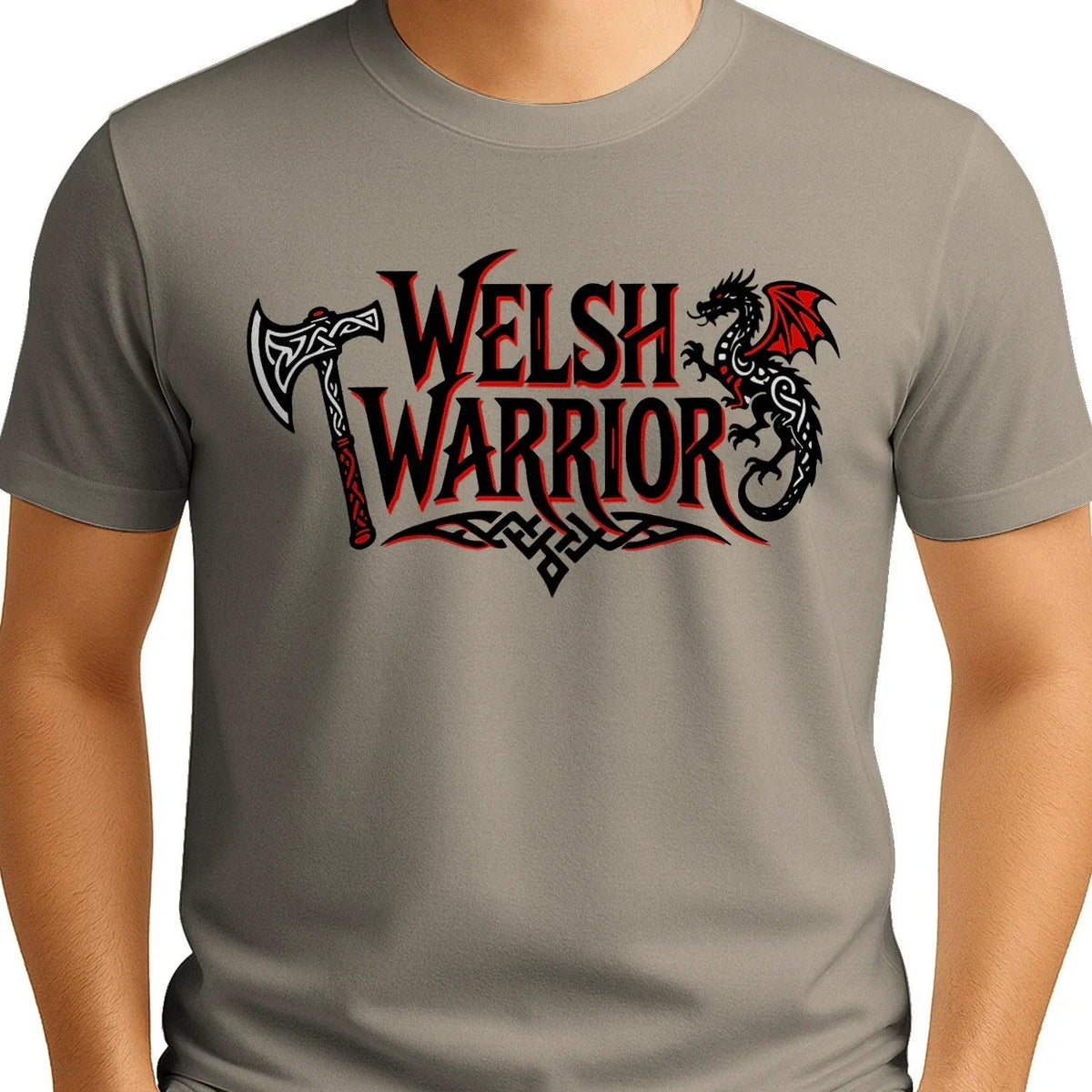 Welsh Dragon T-Shirt - Warrior Axe Pride Unisex Streetwear - Celtic Wolfwear