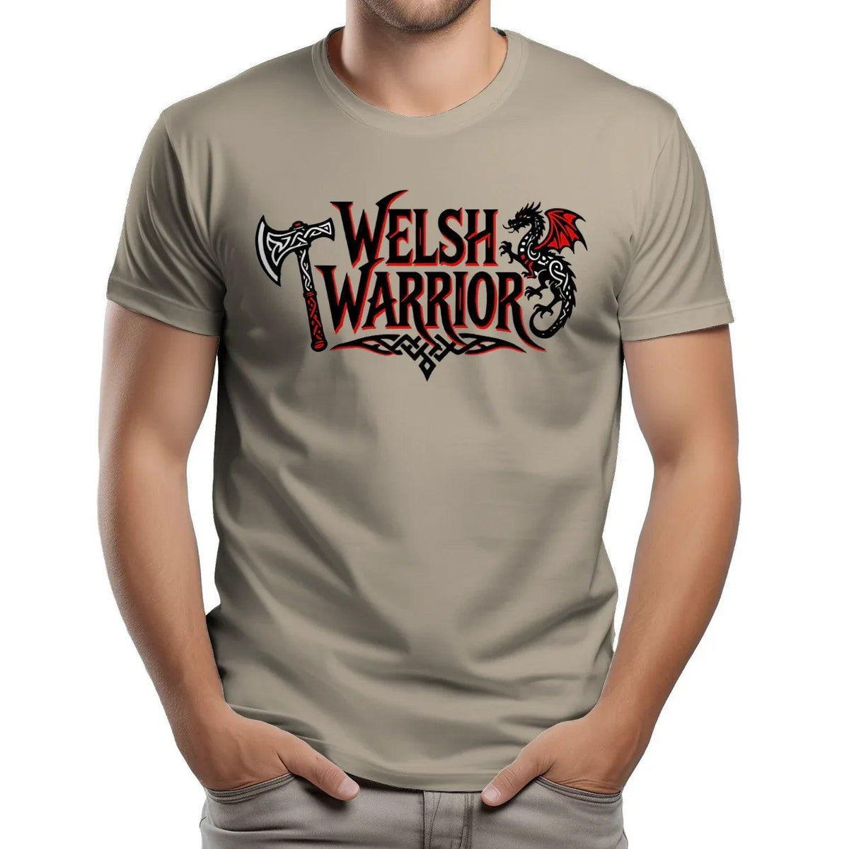 Welsh Dragon T-Shirt - Warrior Axe Pride Unisex Streetwear - Celtic Wolfwear