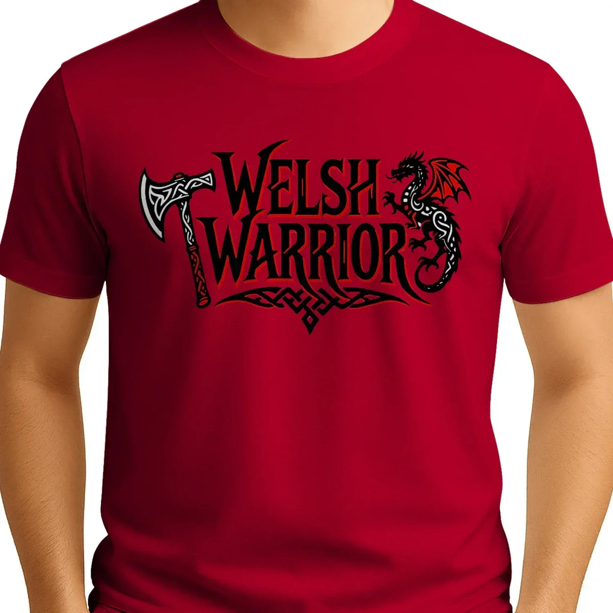Welsh Dragon T-Shirt - Warrior Axe Pride Unisex Streetwear - Celtic Wolfwear