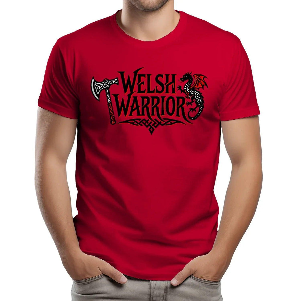 Welsh Dragon T-Shirt - Warrior Axe Pride Unisex Streetwear - Celtic Wolfwear