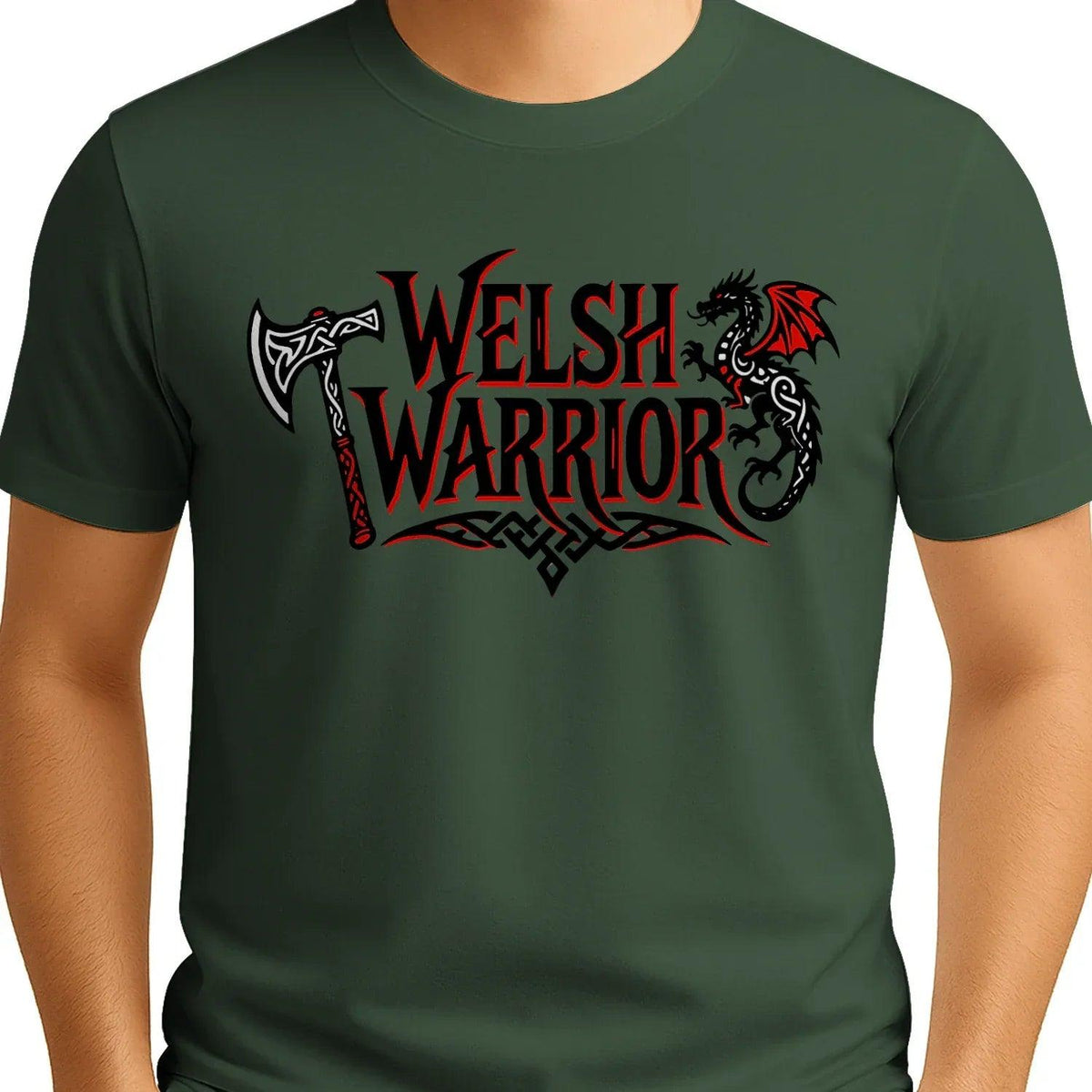 Welsh Dragon T-Shirt - Warrior Axe Pride Unisex Streetwear - Celtic Wolfwear