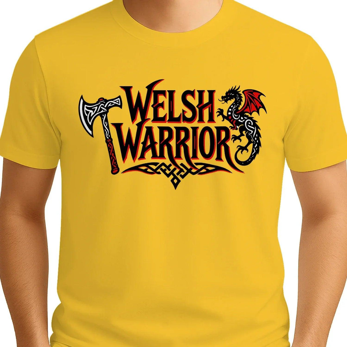 Welsh Dragon T-Shirt - Warrior Axe Pride Unisex Streetwear - Celtic Wolfwear