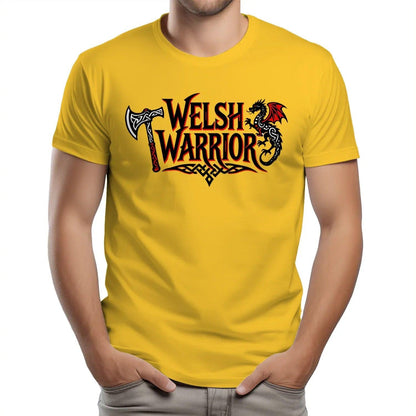 Welsh Dragon T-Shirt - Warrior Axe Pride Unisex Streetwear - Celtic Wolfwear