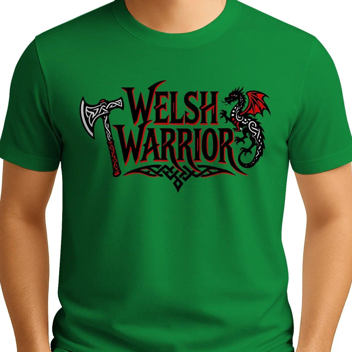Welsh Dragon T-Shirt - Warrior Axe Pride Unisex Streetwear - Celtic Wolfwear