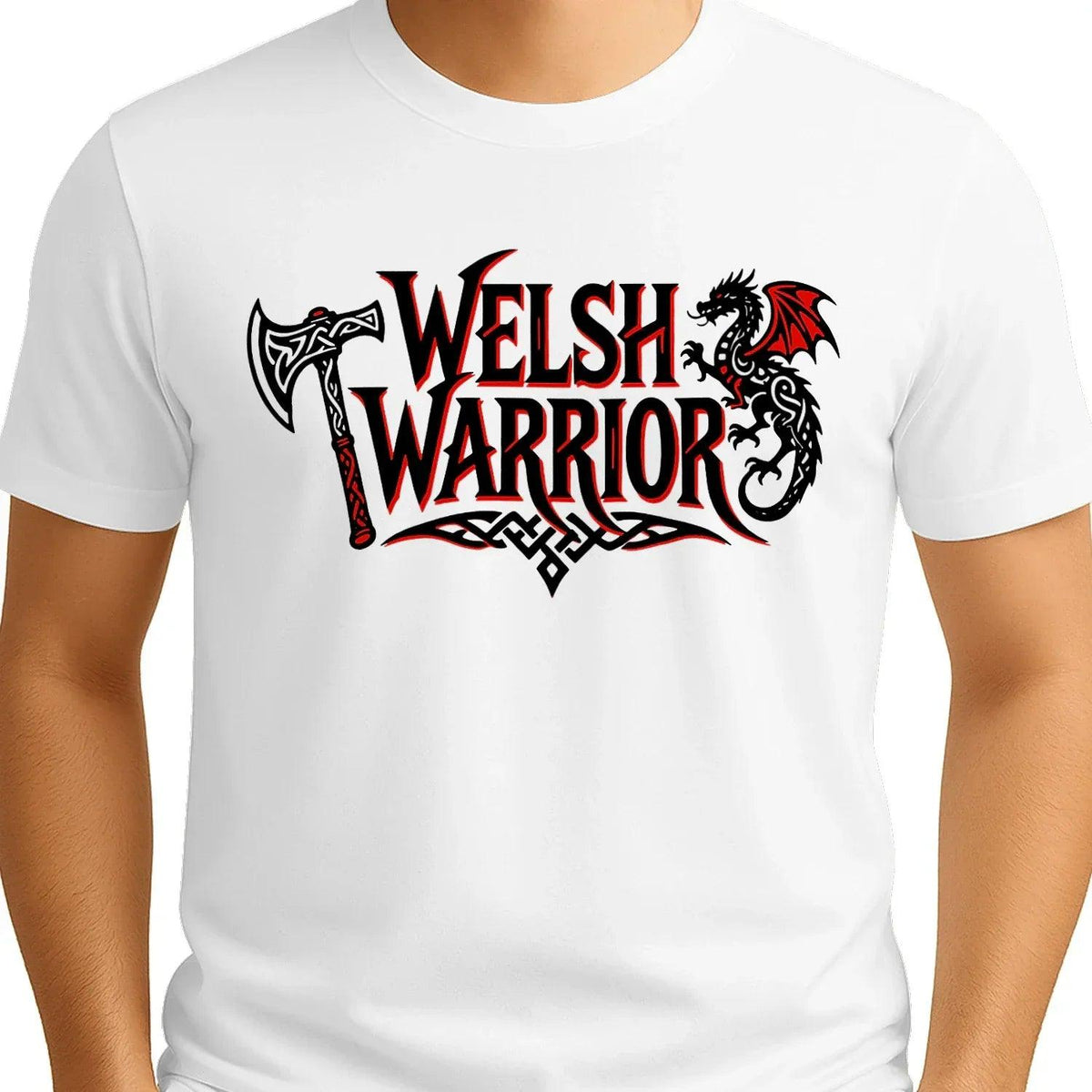 Welsh Dragon T-Shirt - Warrior Axe Pride Unisex Streetwear - Celtic Wolfwear