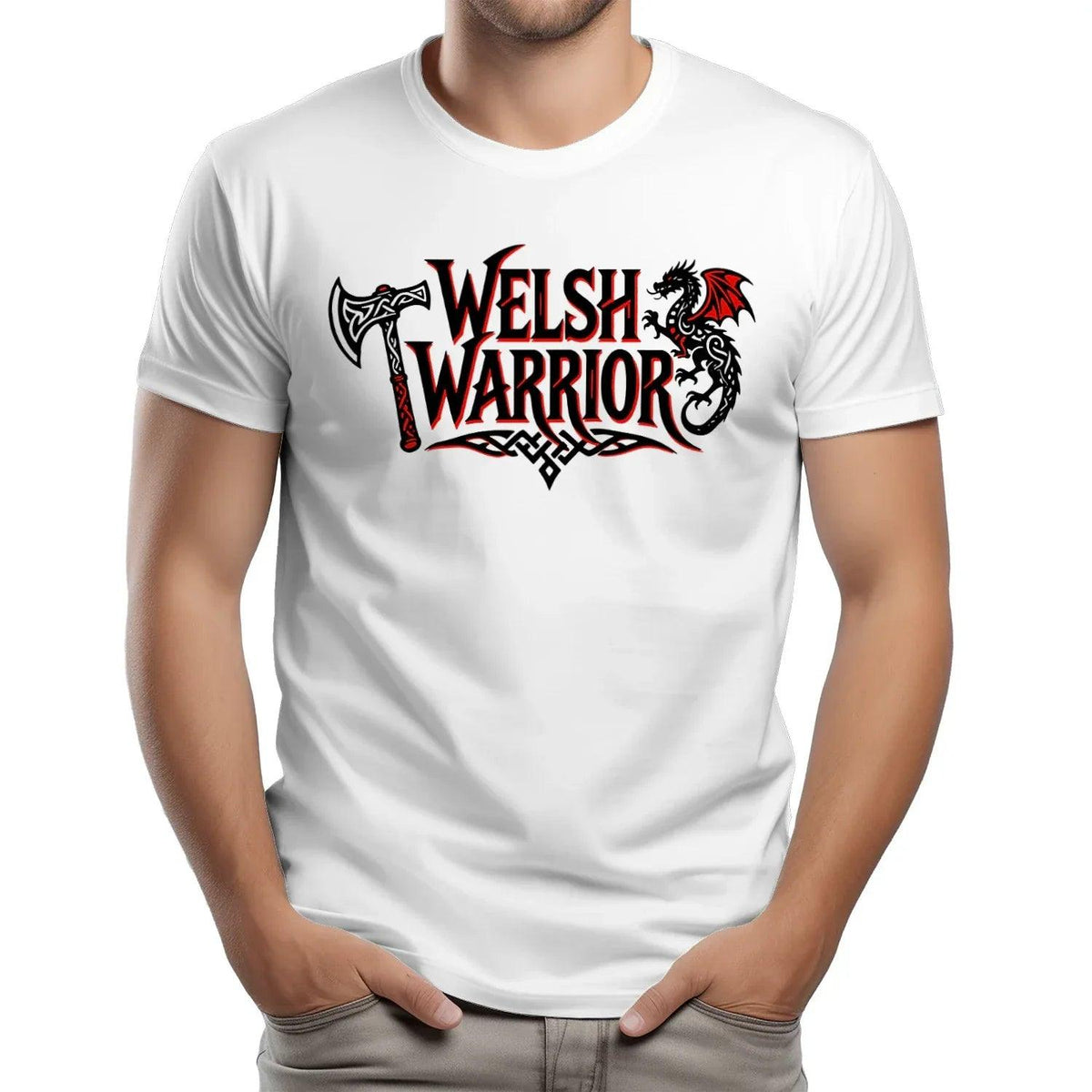 Welsh Dragon T-Shirt - Warrior Axe Pride Unisex Streetwear - Celtic Wolfwear