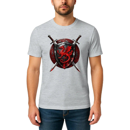 Welsh Dragon T-Shirt - Warrior Shield Unisex Streetwear - Celtic Wolfwear